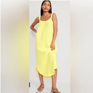 Old Navy Sleeveless Shirred Tie Back Maxi Dress